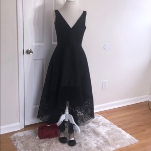 New! Black Betsy & Adam High-Low Ballgown Dress